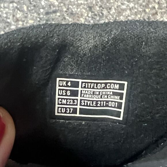 FitFlop Black/Green Thong Sandals Women's Size 6 Slip On Comfort Casual Platform - Picture 10 of 10